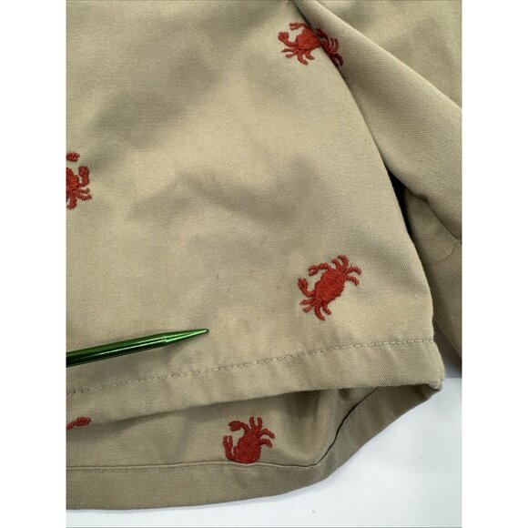 Vintage 1980s Lord Jeff Shorts Mens 36 Tan Embroidered Crabs Brief Liner Hippie - Picture 6 of 12